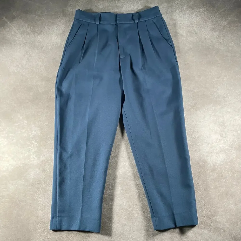 70’s Women’s Jeannie Talon Blue Pleated Tapered Pants 32x24